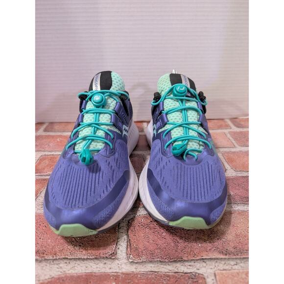 Saucony Ride ISO Everun Womens Size 10 Violet/Aqua Running Walking Athletic Shoe - Picture 2 of 9